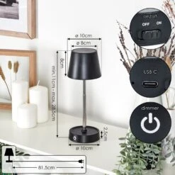 Amien Tischleuchte LED Schwarz, Silber, 1-flammig -LEDVANCE Verkäufe amien tischleuchte h3853009 3