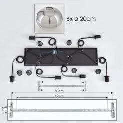Apedo Hängeleuchte Glas 20cm Klar, Rauchfarben, 6-flammig 14 Apedo Hängeleuchte Glas 20cm Klar, Rauchfarben, 6-flammig -LEDVANCE Verkäufe apedo haengeleuchte glas 20cm h3721001 4