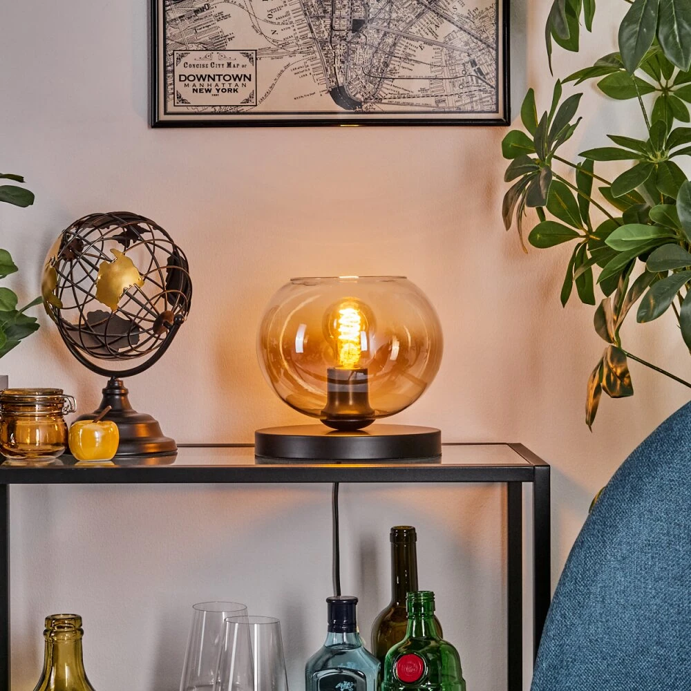 Apedo Tischleuchte Glas 20 Cm Bernsteinfarben, Klar, 1-flammig 11 Apedo Tischleuchte Glas 20 Cm Bernsteinfarben, Klar, 1-flammig – Bild 11