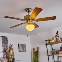 Apiao Deckenventilator Braun, Hellbraun, Holzoptik, Silber, 1-flammig -LEDVANCE Verkäufe apiao deckenventilator h3605745 6