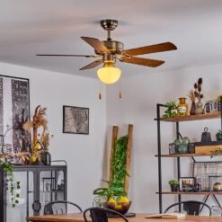 Apiao Deckenventilator Braun, Hellbraun, Holzoptik, Silber, 1-flammig -LEDVANCE Verkäufe apiao deckenventilator h3605745 8