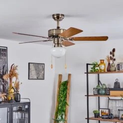 Apiao Deckenventilator Braun, Hellbraun, Holzoptik, Silber, 1-flammig -LEDVANCE Verkäufe apiao deckenventilator h3605745 9