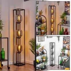 Arieux Stehleuchte Schwarz, 3-flammig