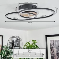 Audouin Deckenleuchte LED Holzoptik, Schwarz, 1-flammig, Fernbedienung -LEDVANCE Verkäufe audouin deckenleuchte h3682586 3