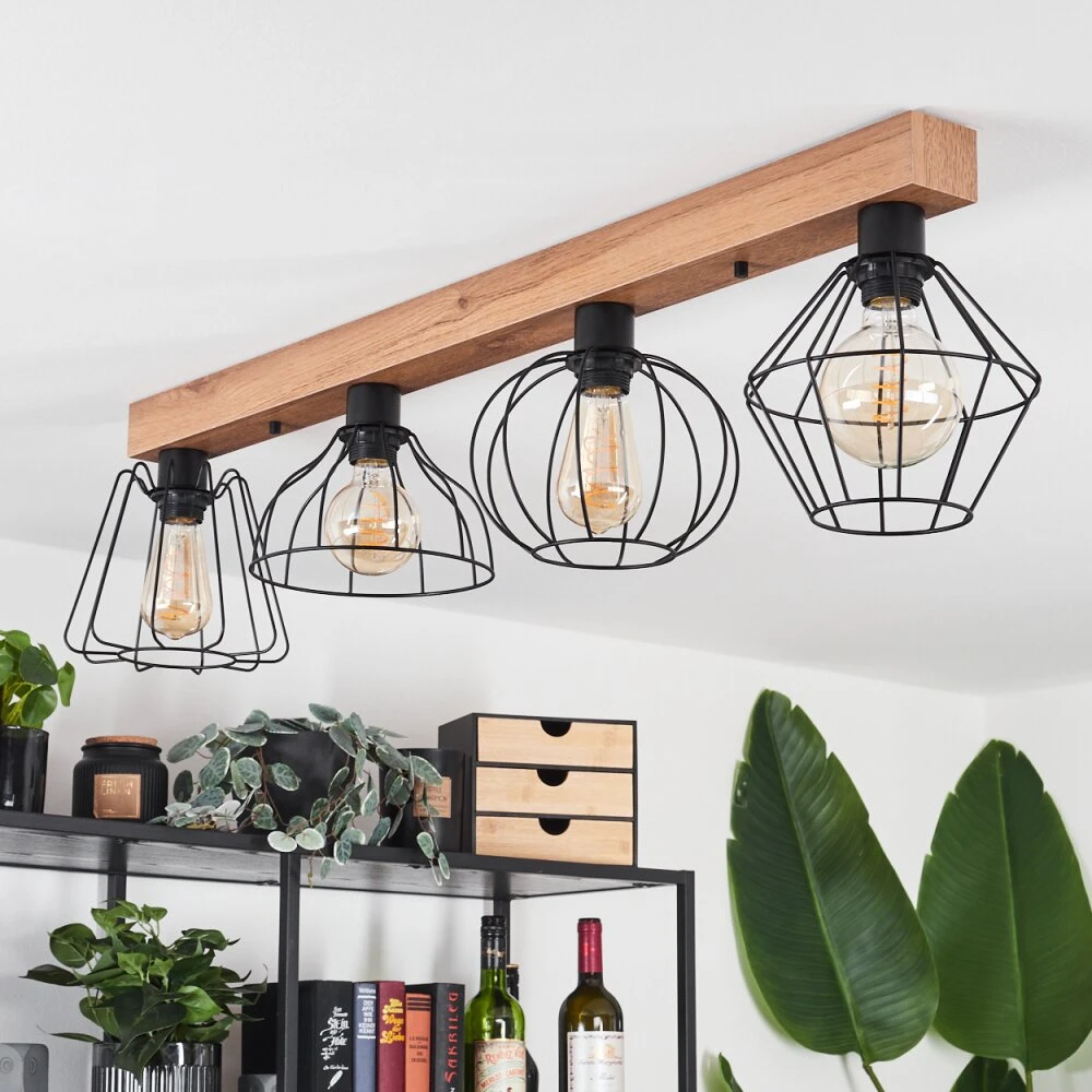 Aumal Deckenleuchte Holzoptik, 4-flammig 14 Aumal Deckenleuchte Holzoptik, 4-flammig – Bild 14