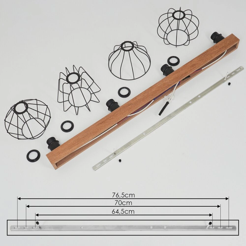 Aumal Deckenleuchte Holzoptik, 4-flammig 5 Aumal Deckenleuchte Holzoptik, 4-flammig – Bild 5