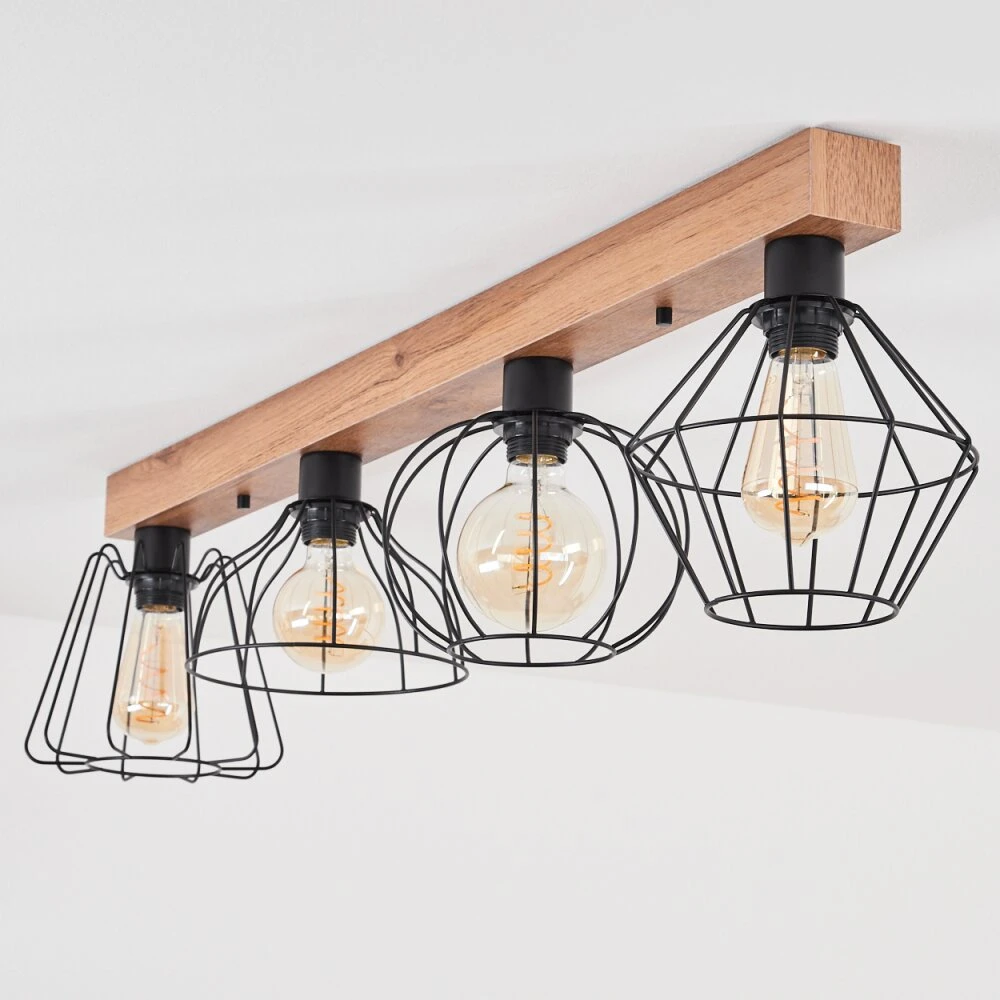 Aumal Deckenleuchte Holzoptik, 4-flammig 8 Aumal Deckenleuchte Holzoptik, 4-flammig – Bild 8