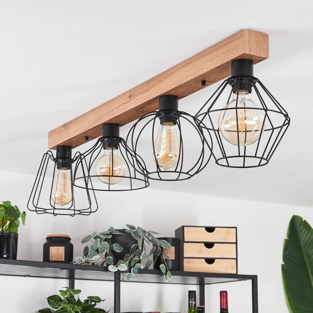 Aumal Deckenleuchte Holzoptik, 4-flammig 10 Aumal Deckenleuchte Holzoptik, 4-flammig – Bild 10