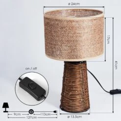 Balifoudray Tischleuchte Naturfarben, Schwarz, 1-flammig -LEDVANCE Verkäufe balifoudray tischleuchte h3535103 3