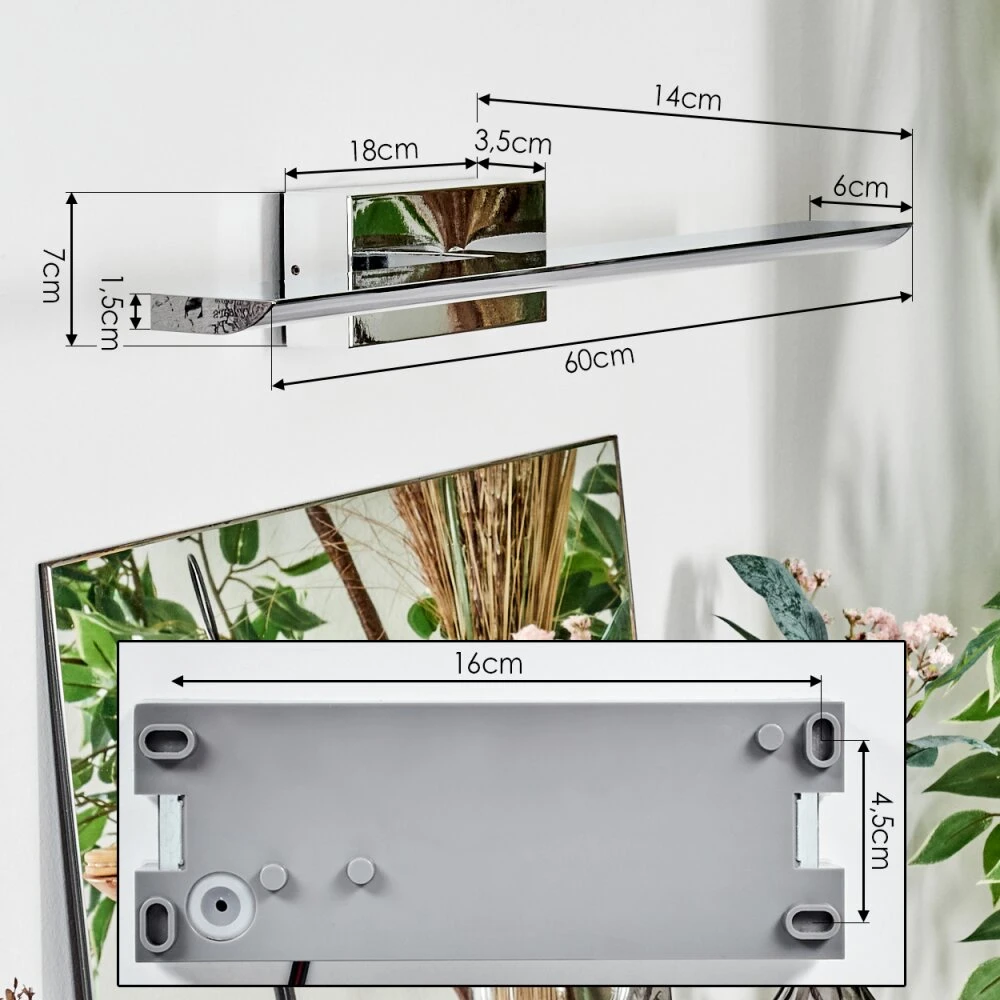 Banek Spiegelleuchte LED Chrom, 1-flammig, Farbwechsler 4 Banek Spiegelleuchte LED Chrom, 1-flammig, Farbwechsler – Bild 4