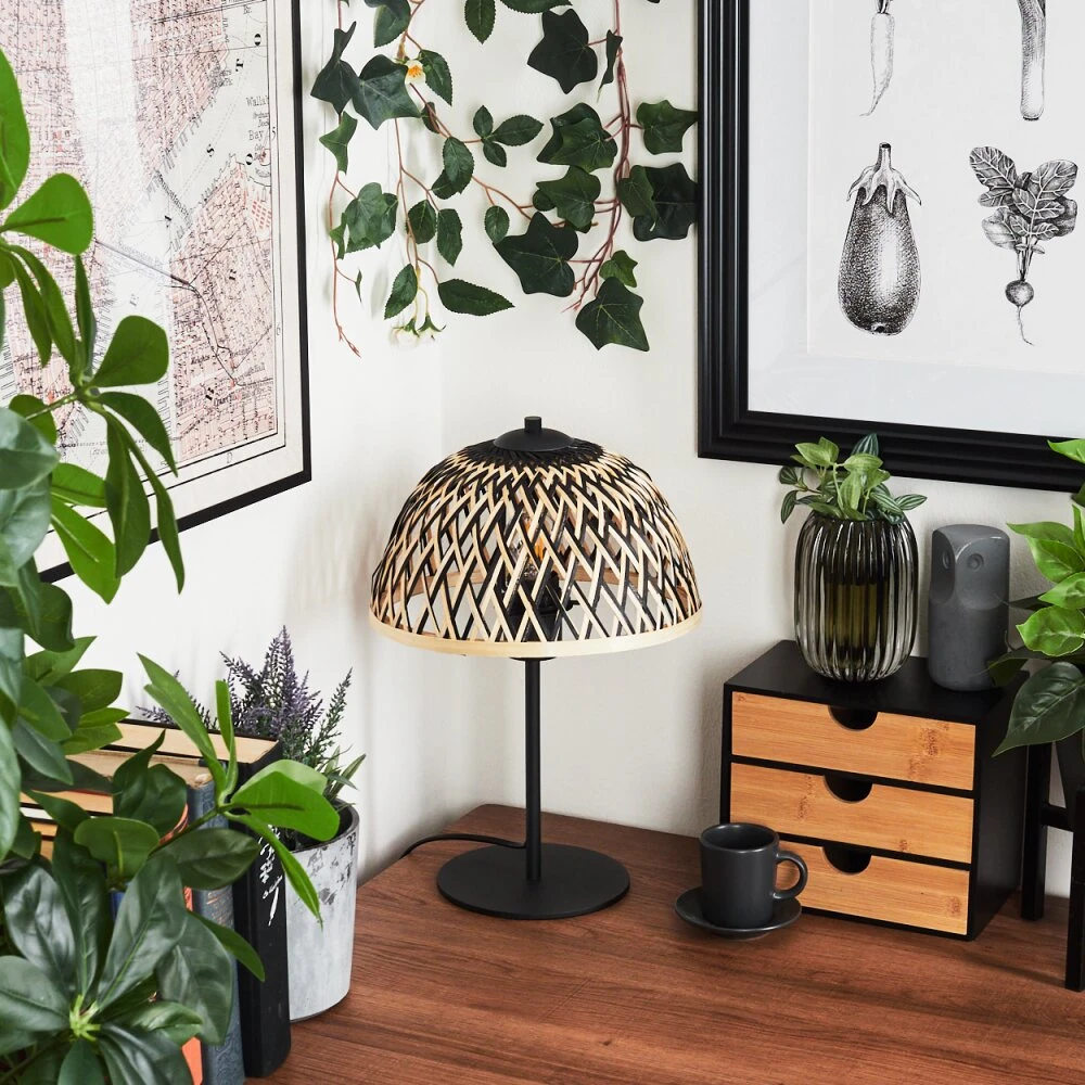 Barayn Tischleuchte Naturfarben, Schwarz, 1-flammig 2 Barayn Tischleuchte Naturfarben, Schwarz, 1-flammig – Bild 2