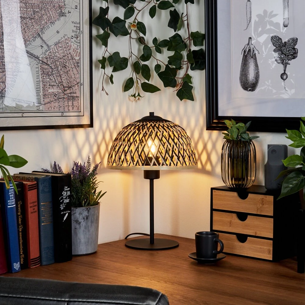 Barayn Tischleuchte Naturfarben, Schwarz, 1-flammig 11 Barayn Tischleuchte Naturfarben, Schwarz, 1-flammig – Bild 11