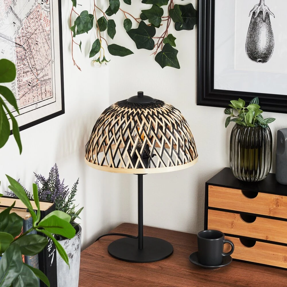 Barayn Tischleuchte Naturfarben, Schwarz, 1-flammig 12 Barayn Tischleuchte Naturfarben, Schwarz, 1-flammig – Bild 12