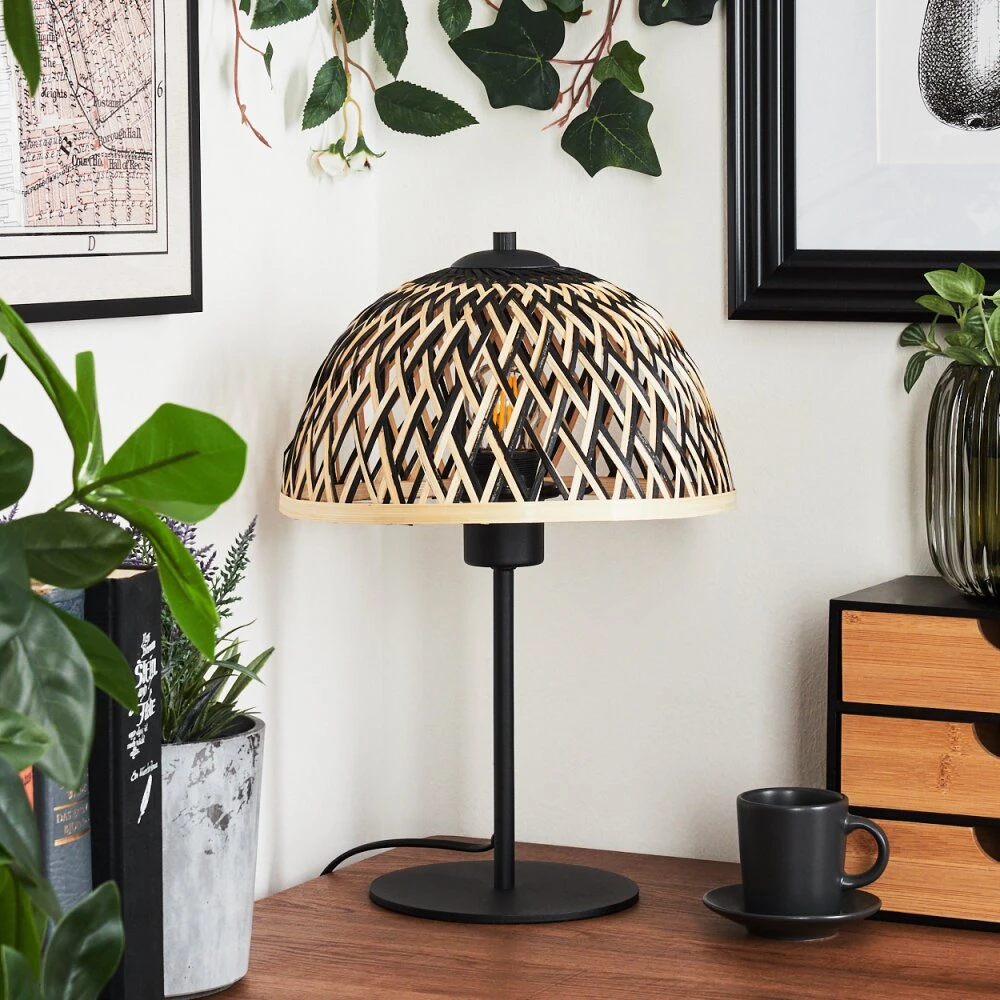 Barayn Tischleuchte Naturfarben, Schwarz, 1-flammig 10 Barayn Tischleuchte Naturfarben, Schwarz, 1-flammig – Bild 10