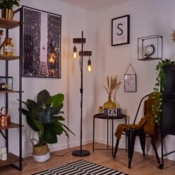 Barbengo Stehleuchte Rostfarben, Schwarz, 2-flammig