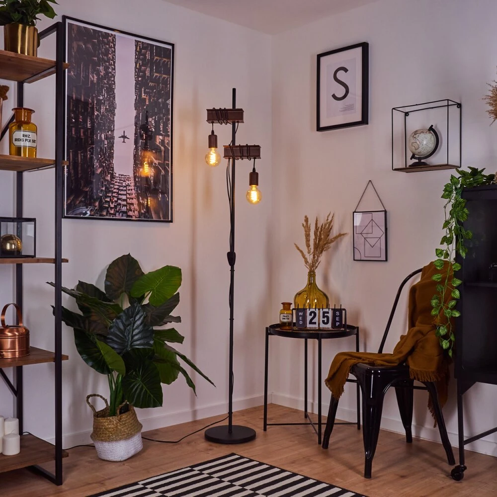 Barbengo Stehleuchte Rostfarben, Schwarz, 2-flammig 1 Barbengo Stehleuchte Rostfarben, Schwarz, 2-flammig