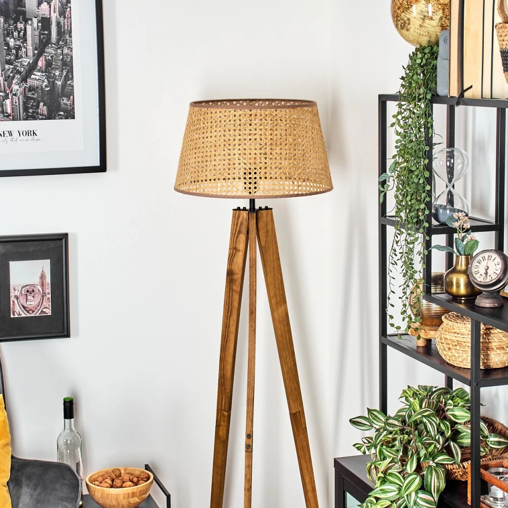 Barcos Stehleuchte 45 Cm Naturfarben, Schwarz, 1-flammig 2 Barcos Stehleuchte 45 Cm Naturfarben, Schwarz, 1-flammig – Bild 2