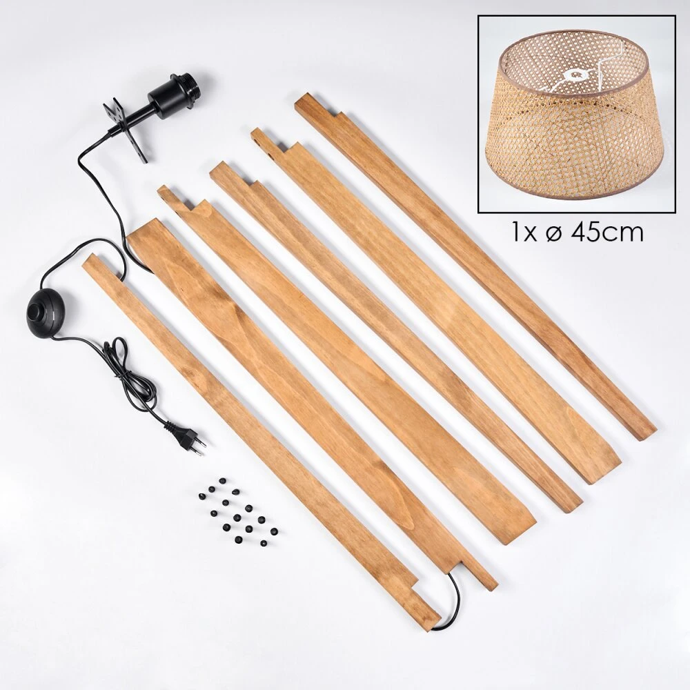 Barcos Stehleuchte 45 Cm Naturfarben, Schwarz, 1-flammig 5 Barcos Stehleuchte 45 Cm Naturfarben, Schwarz, 1-flammig – Bild 5