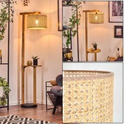 Barcos Stehleuchte 50 Cm Naturfarben, Schwarz, 1-flammig