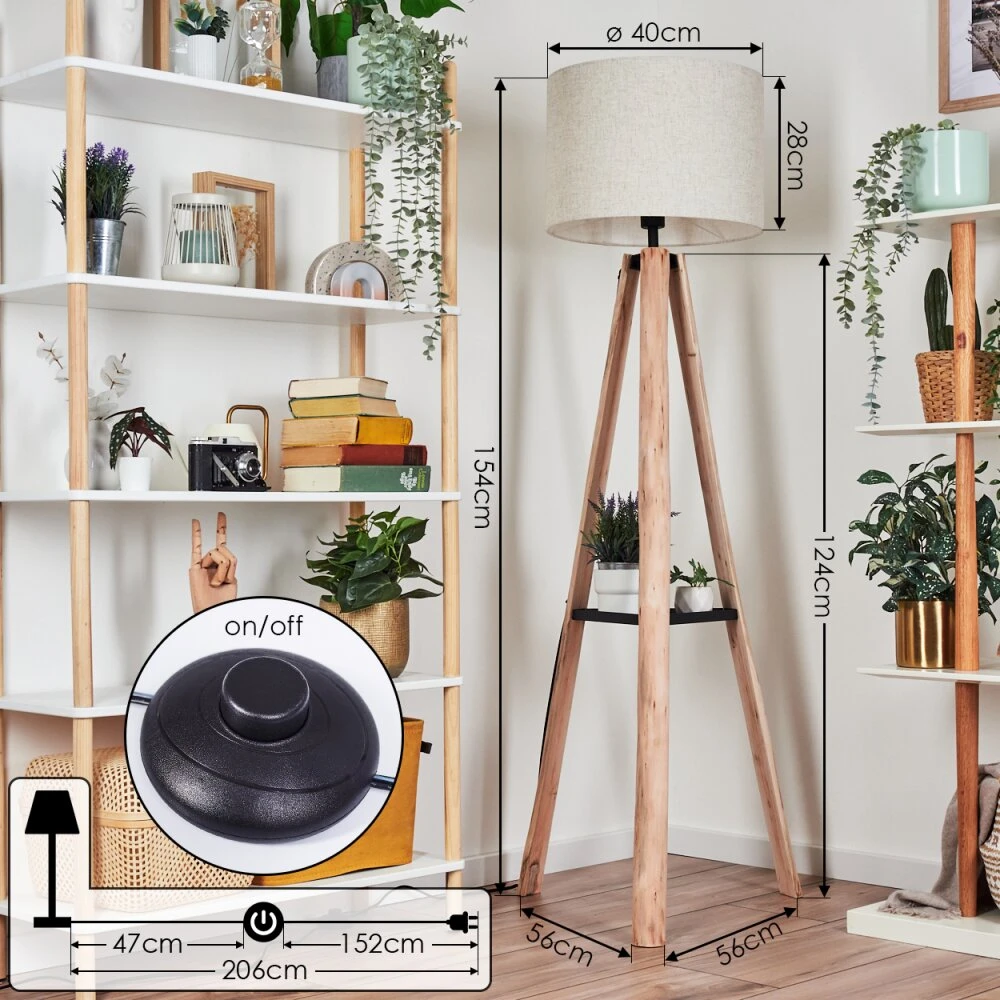 Bassagoda Stehleuchte Naturfarben, Schwarz, 1-flammig 4 Bassagoda Stehleuchte Naturfarben, Schwarz, 1-flammig – Bild 4