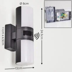 Baulund Außenwandleuchte LED Anthrazit, 1-flammig, Bewegungsmelder -LEDVANCE Verkäufe baulund aussenwandleuchte h3300381 do1 1