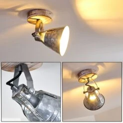 Berkeley Deckenleuchte Holz Hell, Verzinkt, 1-flammig