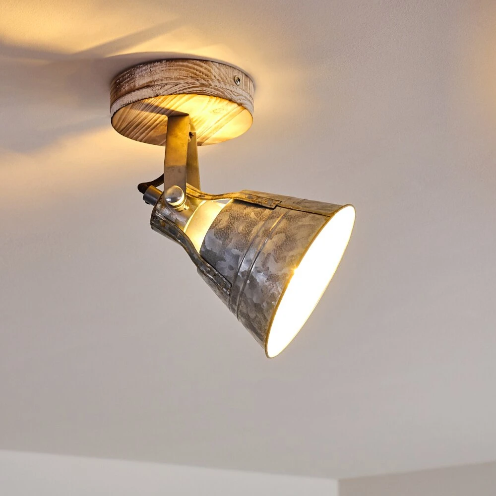 Berkeley Deckenleuchte Holz Hell, Verzinkt, 1-flammig 3 Berkeley Deckenleuchte Holz Hell, Verzinkt, 1-flammig – Bild 3