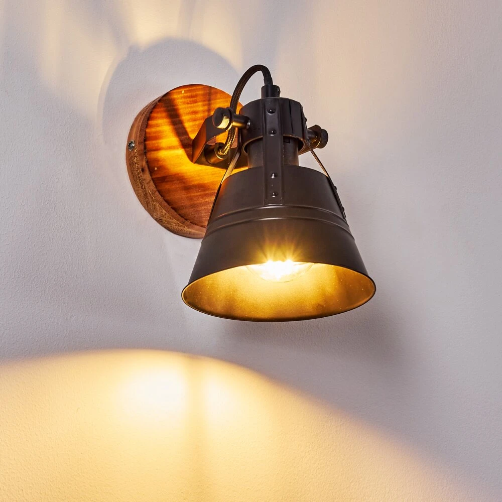 Berkeley Wandleuchte Holz Dunkel, Schwarz, 1-flammig 12 Berkeley Wandleuchte Holz Dunkel, Schwarz, 1-flammig – Bild 12