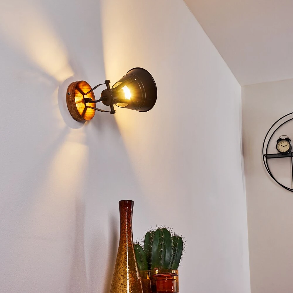 Berkeley Wandleuchte Holz Dunkel, Schwarz, 1-flammig 15 Berkeley Wandleuchte Holz Dunkel, Schwarz, 1-flammig – Bild 15