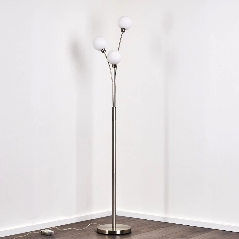 Bernado Stehlampe Nickel-Matt, 3-flammig 12 Bernado Stehlampe Nickel-Matt, 3-flammig – Bild 12