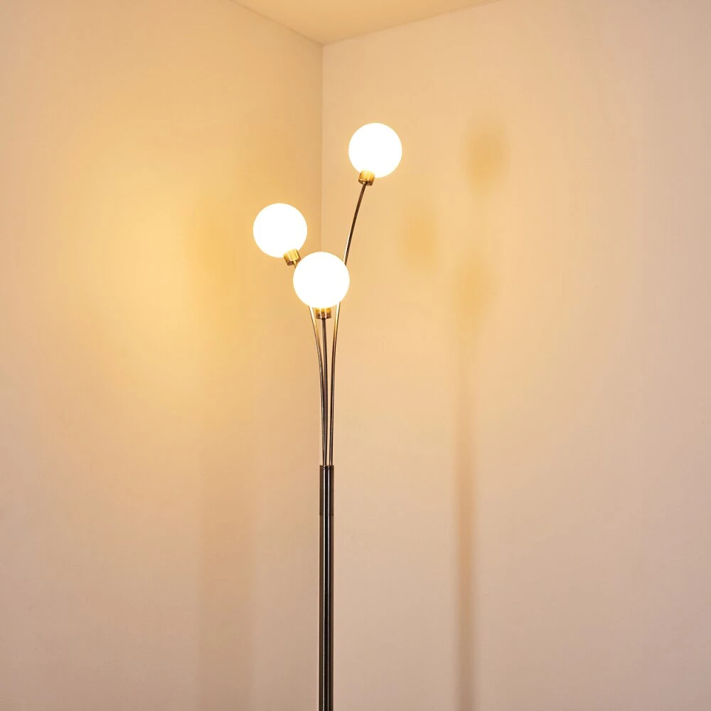 Bernado Stehlampe Nickel-Matt, 3-flammig 20 Bernado Stehlampe Nickel-Matt, 3-flammig – Bild 20