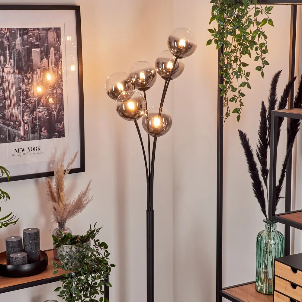 Bernado Stehleuchte Glas 12 Cm Klar, Rauchfarben, 6-flammig 13 Bernado Stehleuchte Glas 12 Cm Klar, Rauchfarben, 6-flammig – Bild 13