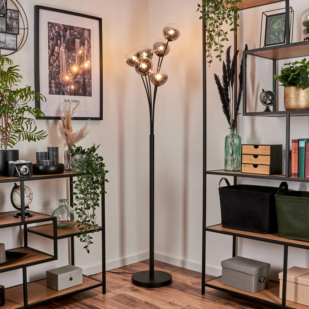 Bernado Stehleuchte Glas 12 Cm Klar, Rauchfarben, 6-flammig 7 Bernado Stehleuchte Glas 12 Cm Klar, Rauchfarben, 6-flammig – Bild 7