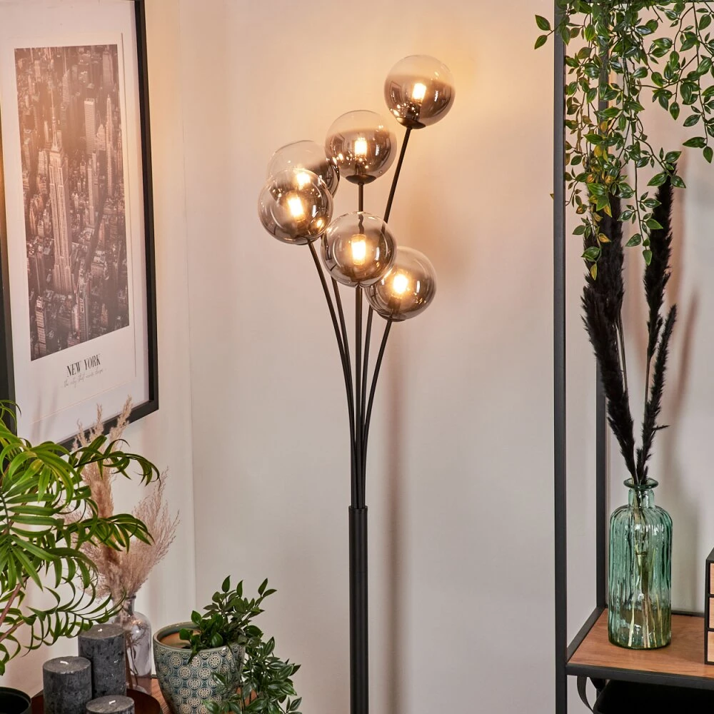 Bernado Stehleuchte Glas 12 Cm Klar, Rauchfarben, 6-flammig 9 Bernado Stehleuchte Glas 12 Cm Klar, Rauchfarben, 6-flammig – Bild 9