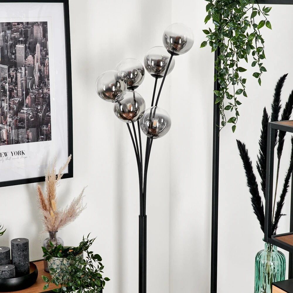 Bernado Stehleuchte Glas 12 Cm Klar, Rauchfarben, 6-flammig 10 Bernado Stehleuchte Glas 12 Cm Klar, Rauchfarben, 6-flammig – Bild 10