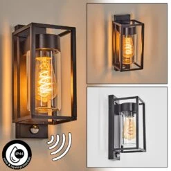 Boucinho Außenwandleuchte Klar, 1-flammig, Bewegungsmelder