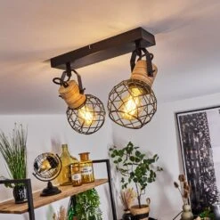 Bridgeport Deckenleuchte Schwarz, 2-flammig