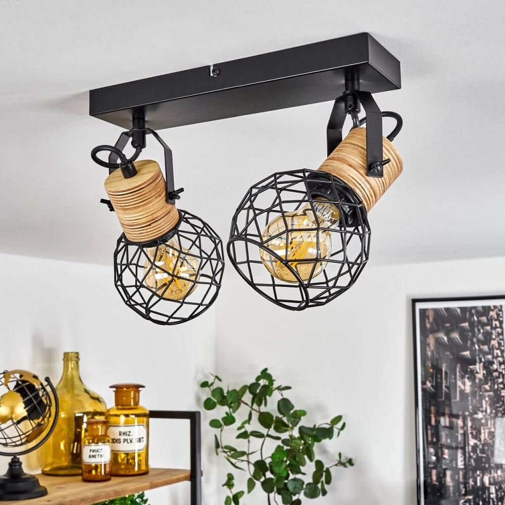 Bridgeport Deckenleuchte Schwarz, 2-flammig 2 Bridgeport Deckenleuchte Schwarz, 2-flammig – Bild 2