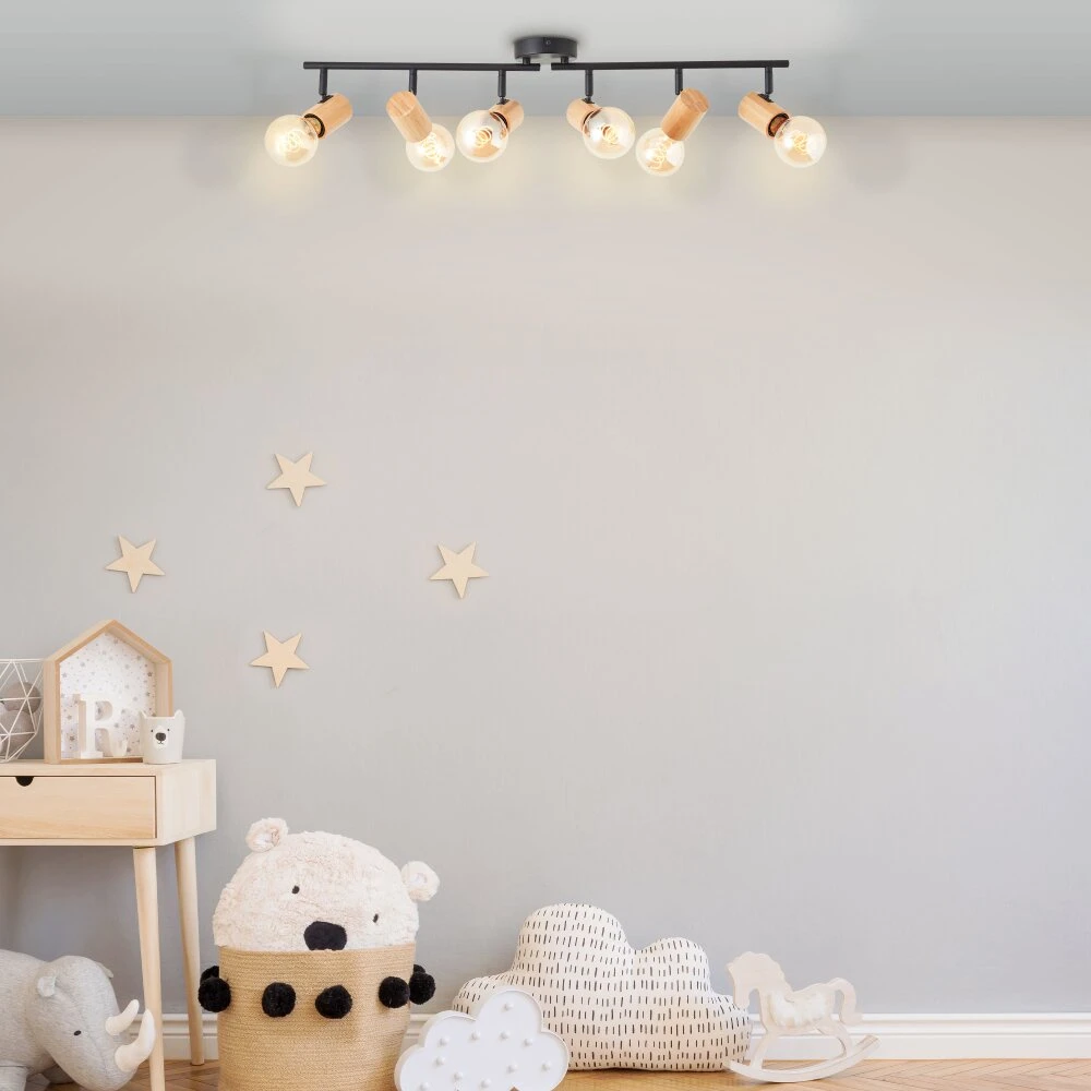 Brilliant Kerry Deckenleuchte Naturfarben, Schwarz, 6-flammig 1 Brilliant Kerry Deckenleuchte Naturfarben, Schwarz, 6-flammig