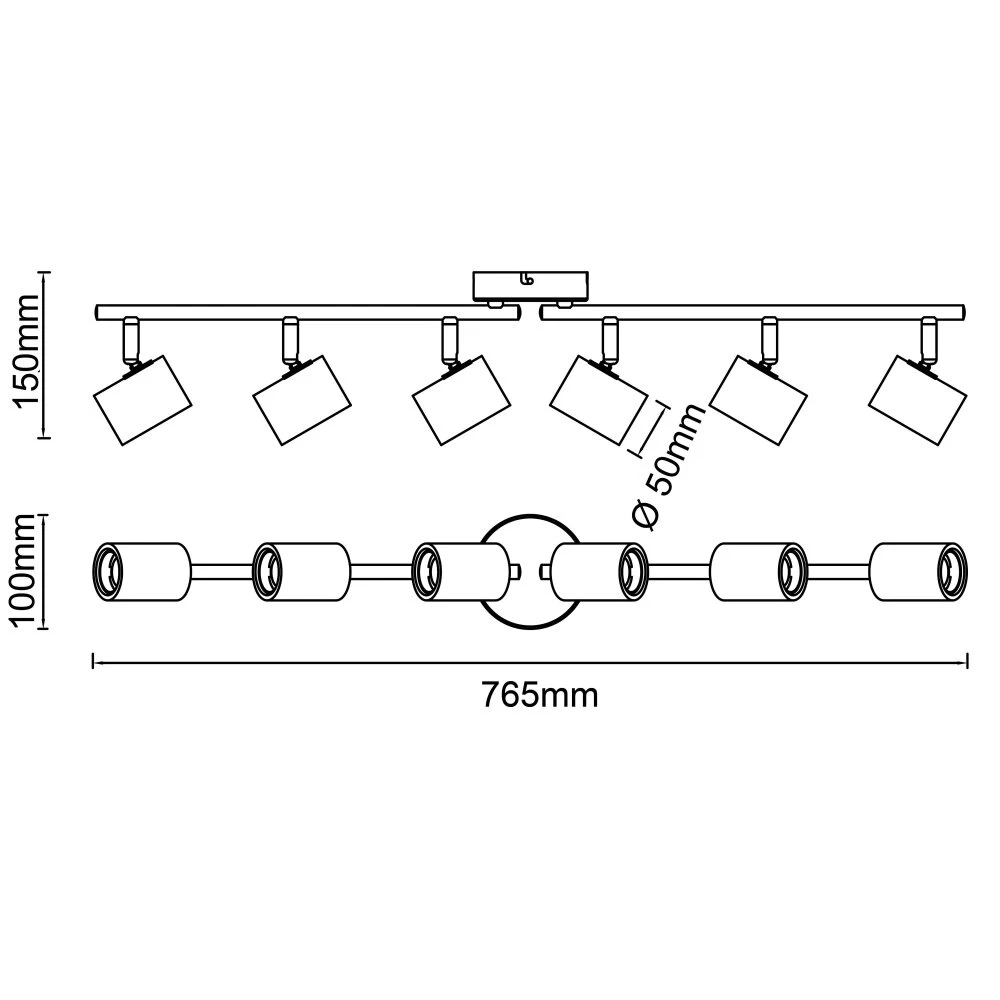 Brilliant Kerry Deckenleuchte Naturfarben, Schwarz, 6-flammig 8 Brilliant Kerry Deckenleuchte Naturfarben, Schwarz, 6-flammig – Bild 8