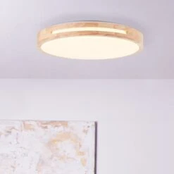 Brilliant Leuchten Woodbury Deckenleuchte LED Holz Hell, Weiß, 1-flammig