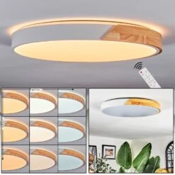 Cadaixo Deckenleuchte LED Naturfarben, Weiß, 1-flammig, Fernbedienung