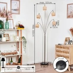 Cavaca Stehleuchte Nickel-Matt, Schwarz, 5-flammig -LEDVANCE Verkäufe cavaca stehleuchte h3863251 3