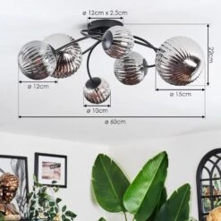 Chehalis Deckenleuchte 10 Cm, 12 Cm, 15 Cm Rauchfarben, 6-flammig -LEDVANCE Verkäufe chehalis deckenleuchte 10 cm 12 cm 15 cm h9007661 3