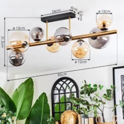 Chehalis Deckenleuchte Glas 10 Cm, 12 Cm, 15 Cm Gold, Schwarz, 8-flammig -LEDVANCE Verkäufe chehalis deckenleuchte glas 10 cm 12 cm 15 cm h9040200 3