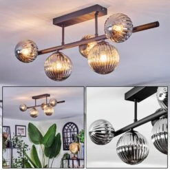 Chehalis Deckenleuchte Glas 10 Cm, 12 Cm Rauchfarben, 5-flammig