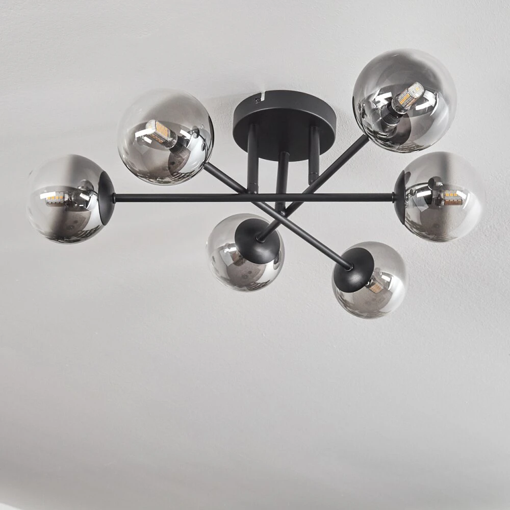 Chehalis Deckenleuchte Glas 10 Cm Klar, Rauchfarben, 6-flammig 8 Chehalis Deckenleuchte Glas 10 Cm Klar, Rauchfarben, 6-flammig – Bild 8