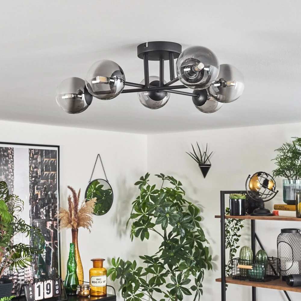 Chehalis Deckenleuchte Glas 10 Cm Klar, Rauchfarben, 6-flammig 10 Chehalis Deckenleuchte Glas 10 Cm Klar, Rauchfarben, 6-flammig – Bild 10