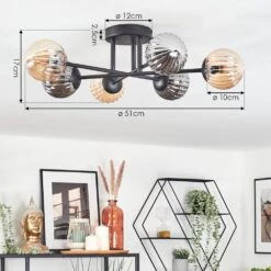 Chehalis Deckenleuchte Glas 10 Cm Bernsteinfarben, Rauchfarben, 6-flammig -LEDVANCE Verkäufe chehalis deckenleuchte glas 10 cm h9025443 3