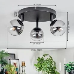 Chehalis Deckenleuchte Glas 10 Cm Klar, Rauchfarben, 3-flammig -LEDVANCE Verkäufe chehalis deckenleuchte glas 10 cm h9035589 3